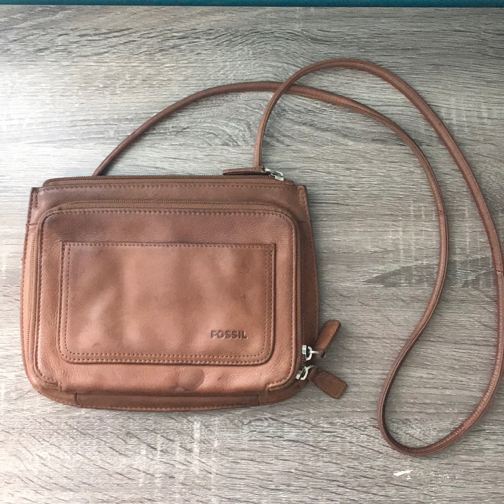 Brown leather purse